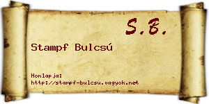 Stampf Bulcsú névjegykártya